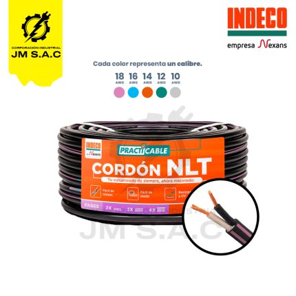 CABLE VULCANIZADO NLT PC 2X18AWG 500V NEGRO 100MTS