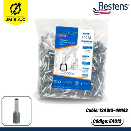 TERMINAL SOBREMOLDEADO SIMPLE 12AWG-4MM2 GRIS DIM.12.0 X 100U