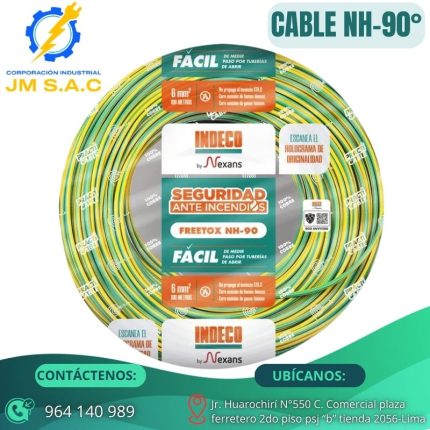 CABLE NH-90 LIBRE HALOGENO 4mm2 AMARILLO/VERDE X 100MTS