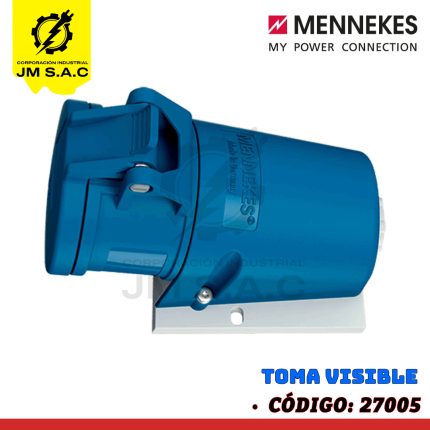 TOMA VISIBLE DE 32AMP 2P+T 250V AZUL 6H IP44 LIBRE HALOGENO