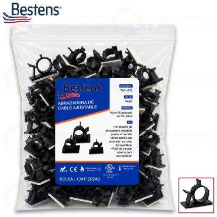 Abrazadera de Cable Ajustable con Adhesivo 20mm TAP-1720