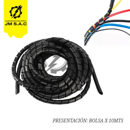 ESPIRAL PROTECTOR DE CABLE NEGRO DIM.8MM X 10MTS