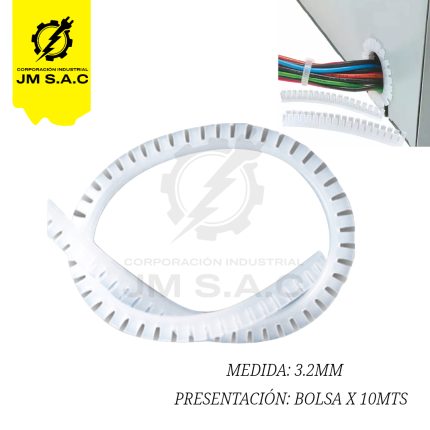 PROTECTOR DE BANDEJA-MATAFILO BUJE MÓVIL DIMEN.3.2MM BLANCO X 10MTS
