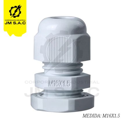 PRENSAESTOPA DE NYLON TIPO MILIMÉTRICO M16 BLANCO IP68 UL