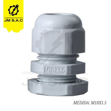 PRENSAESTOPA DE NYLON TIPO MILIMÉTRICO M18 BLANCO IP68 UL