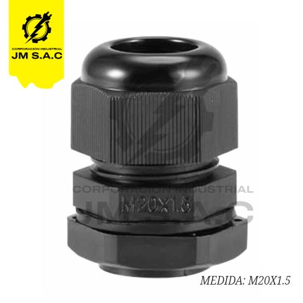 PRENSAESTOPA DE NYLON TIPO MILIMÉTRICO M20 NEGRO IP68 UL