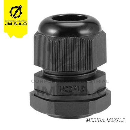 PRENSAESTOPA DE NYLON TIPO MILIMÉTRICO M22 NEGRO IP68 UL