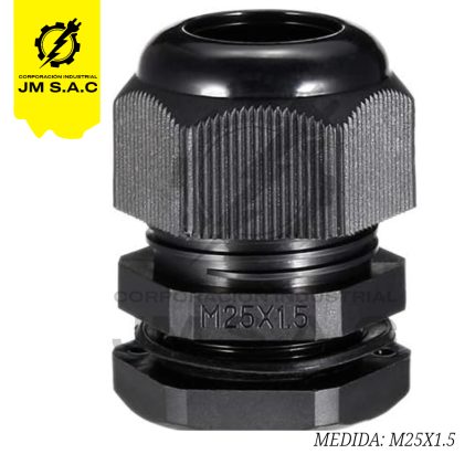 PRENSAESTOPA DE NYLON TIPO MILIMÉTRICO M25 NEGRO IP68 UL