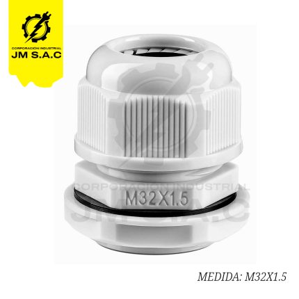 PRENSAESTOPA DE NYLON TIPO MILIMÉTRICO M32 BLANCO IP68 UL