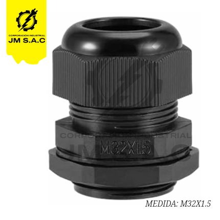 PRENSAESTOPA DE NYLON TIPO MILIMETRICO M32 NEGRO IP68 UL