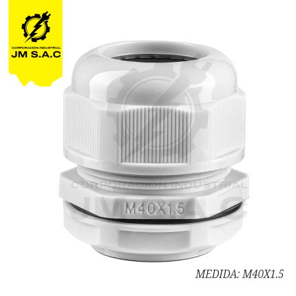 PRENSAESTOPA DE NYLON TIPO MILIMÉTRICO M40 BLANCO IP68 UL