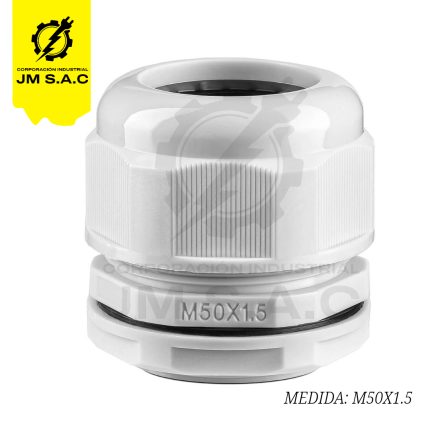 PRENSAESTOPA DE NYLON TIPO MILIMÉTRICO M50 BLANCO IP68 UL