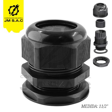 PRENSAESTOPA DE NYLON TIPO NPT 11/2 NEGRO IP68 UL
