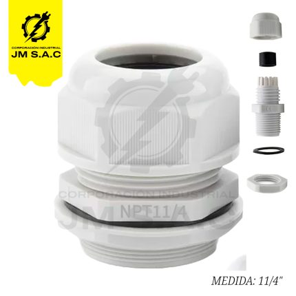 PRENSAESTOPA DE NYLON TIPO NPT 11/4 BLANCO IP68 UL