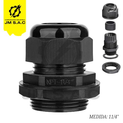 PRENSAESTOPA DE NYLON TIPO NPT 11/4 NEGRO IP68 UL