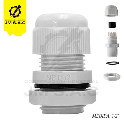 PRENSAESTOPA DE NYLON TIPO NPT 1/2 BLANCO IP68 UL