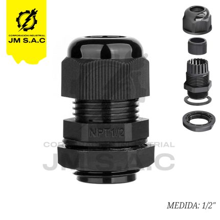 PRENSAESTOPA DE NYLON TIPO NPT 1/2 NEGRO IP68 UL