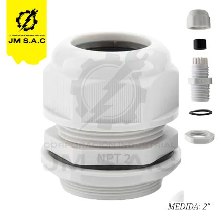 PRENSAESTOPA DE NYLON TIPO NPT 2 BLANCO IP68 UL