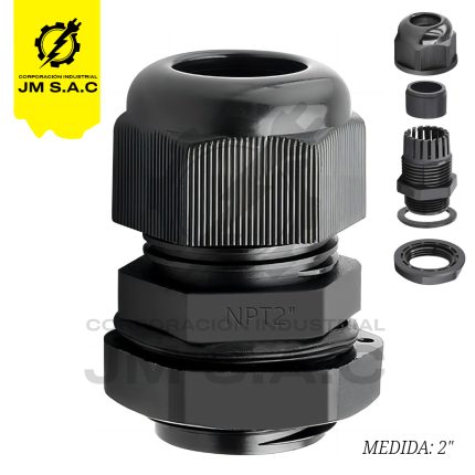 PRENSAESTOPA DE NYLON TIPO NPT 2 NEGRO IP68 UL