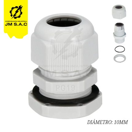 PRENSAESTOPA DE NYLON TIPO PG19 BLANCO IP68 UL