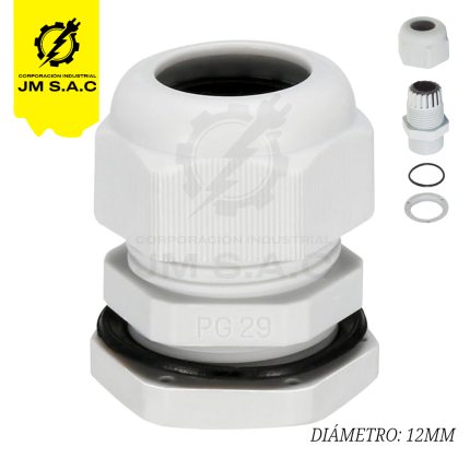 PRENSAESTOPA DE NYLON TIPO PG29 BLANCO IP68 UL