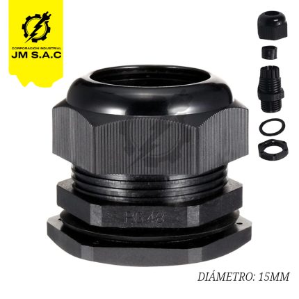 PRENSAESTOPA DE NYLON TIPO PG48 NEGRO IP68 UL