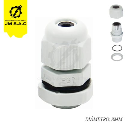 PRENSAESTOPA DE NYLON TIPO PG7 BLANCO IP68 UL