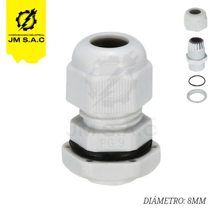 PRENSAESTOPA DE NYLON TIPO PG9 BLANCO IP68 UL