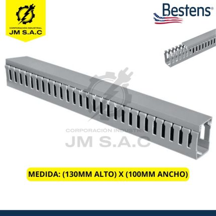 CANALETA RANURADA GRIS (ALTO 130MM) X (ANCHO 100MM) X 2MTS