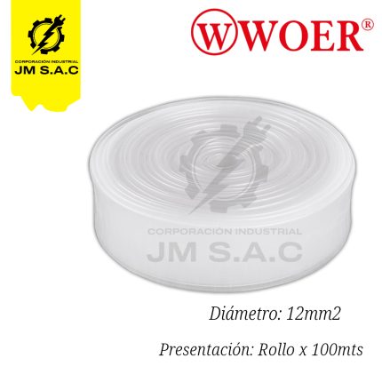 MANGA TERMOCONTRAIBLE F12MM TRANSPARENTE 1/2 X 100MTS