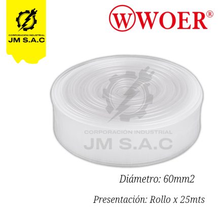 MANGA TERMOCONTRAIBLE F60MM TRANSPARENTE 2" X 25MTS