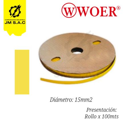 MANGA TERMOCONTRAIBLE F15MM AMARILLO 5/8 70MM X 100MTS