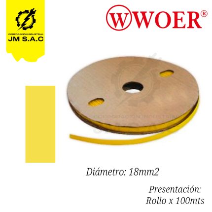 MANGA TERMOCONTRAIBLE F18MM AMARILLO 3/4 95MM X 100MTS