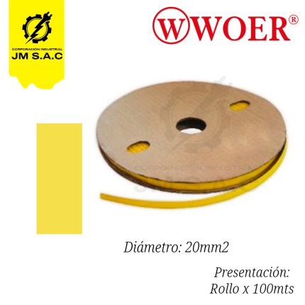 MANGA TERMOCONTRAIBLE F20MM AMARILLO 3/4 120MM X 100MTS