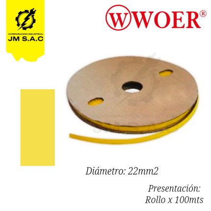 MANGA TERMOCONTRAIBLE F22MM AMARILLO 3/4 150MM X 100MTS