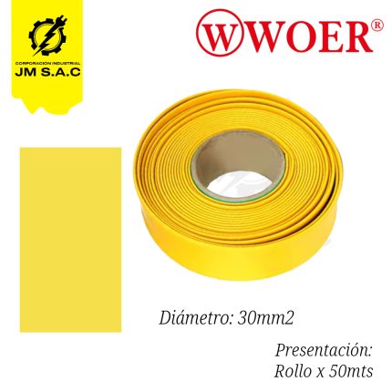 MANGA TERMOCONTRAIBLE F30MM AMARILLO 11/4 240MM X 50MTS