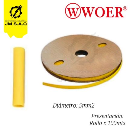 MANGA TERMOCONTRAIBLE F5MM AMARILLO 3/16 10AWG X 100MTS