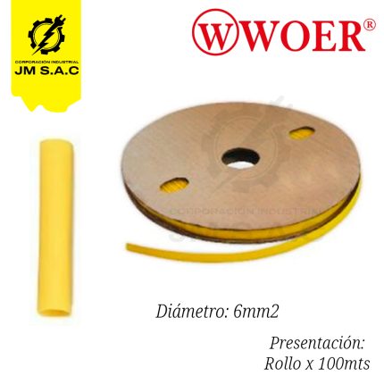 MANGA TERMOCONTRAIBLE F6MM AMARILLO 1/4 10MM X 100MTS