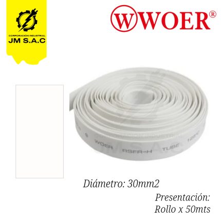 MANGA TERMOCONTRAIBLE F30MM BLANCO 11/4 240MM X 50MTS