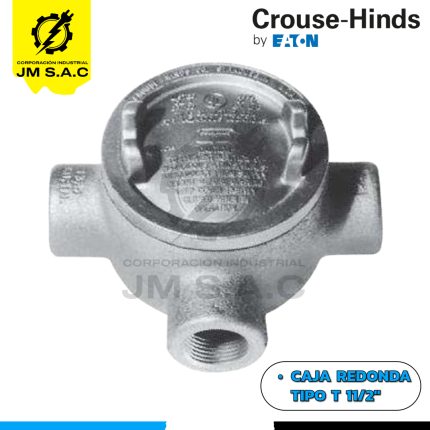 CAJA DE DERIVACION REDONDA TIPO T 11/2 CON TAPA CL1.DIV1 UL