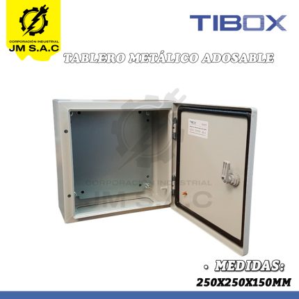 TABLERO METÁLICO ADOSABLE 250X250X150MM CON PLACA IP66 RAL 7036