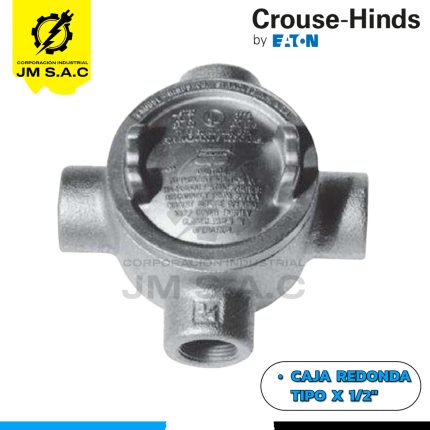 CAJA DE DERIVACION REDONDA TIPO X 1/2 CON TAPA CL1.DIV1 UL
