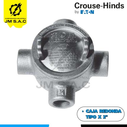 CAJA DE DERIVACION REDONDA TIPO X 2 CON TAPA CL1.DIV1 UL