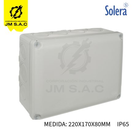 CAJA DE PASE SIN CONOS 220X170X80MM LIBRE DE HALÓGENO GRIS YBOX