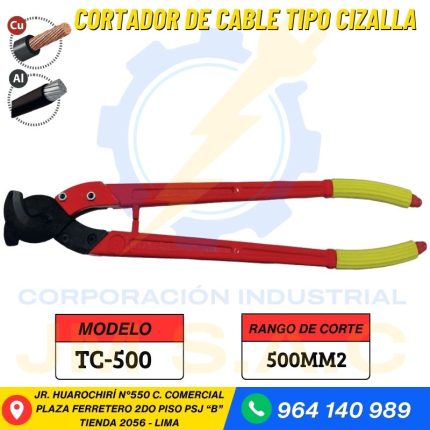 CORTADOR MANUAL DE CABLE COBRE Y ALUMINIO 500MM2 TIPO CIZALLA