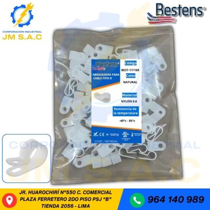ABRAZADERA DE CABLE TIPO R DIAMETRO 27.4MM-17/16" X BOLSA 100 PZ