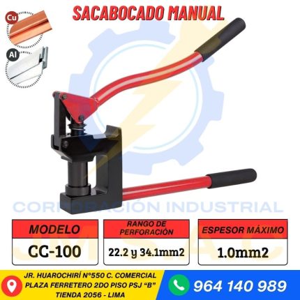 HERRAMIENTA DE PERFORACIÓN SACABOCADO MANUAL 22.2 y 34.1mm2